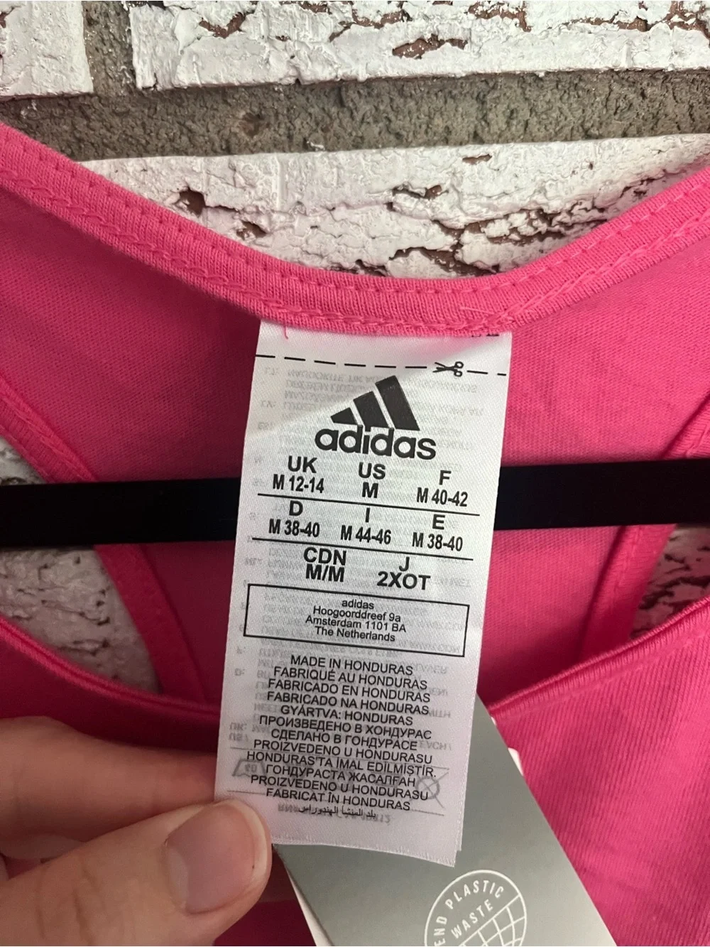 adidas Bright Pink Logo Tank Top workout gym wear - Picture 4 of 6